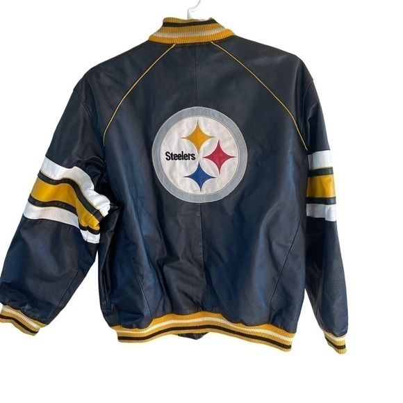 Vintage Leather Steelers Jacket NFL size XXL please check pictures for wear - Picture 2 of 16